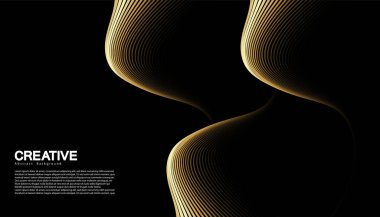 Birinci sınıf bir geçmiş. Soyut lüks model. Altın dalgalı arka plan. Soyut altın eğri çizgi dokusu. vektör illüstrasyonu.