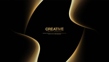 Birinci sınıf bir geçmiş. Soyut lüks model. Altın dalgalı arka plan. Soyut altın eğri çizgi dokusu. vektör illüstrasyonu.