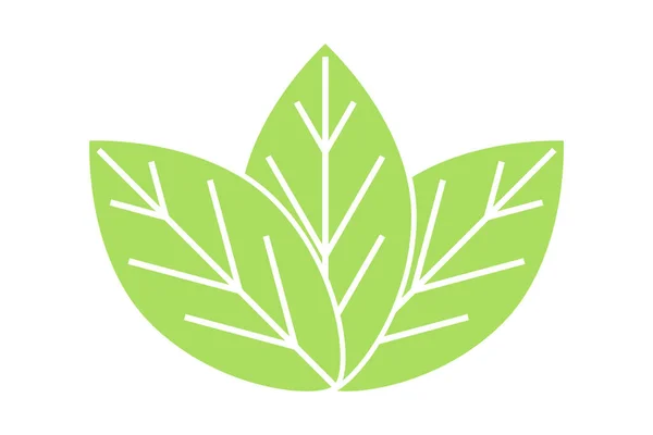 Leaf Platte Pictogram Eco Groene Bladeren Elementen Voor Eco Bio — Stockvector