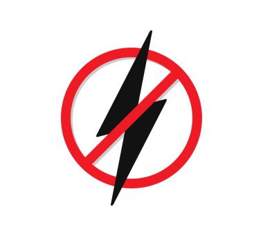 Elektriksel tehlike işareti. Şimşek ya da gök gürültüsü simgeleri yok. Yüksek voltaj işareti. Uyarı ve Tehlike sembolü. Vektör illüstrasyonu.