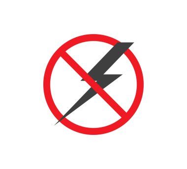 Elektriksel tehlike işareti. Şimşek ya da gök gürültüsü simgeleri yok. Yüksek voltaj işareti. Uyarı ve Tehlike sembolü. Vektör illüstrasyonu.