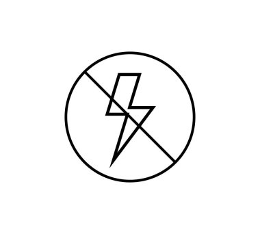 Elektriksel tehlike işareti. Şimşek ya da gök gürültüsü simgeleri yok. Yüksek voltaj işareti. Uyarı ve Tehlike sembolü. Vektör illüstrasyonu.