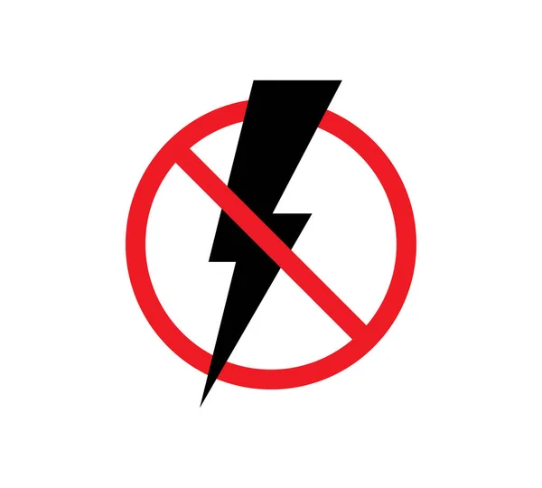 Elektrisches Gefahrzeichen Keine Blitze Oder Donner Flache Symbole Hochspannungszeichen Warnung — Stockvektor