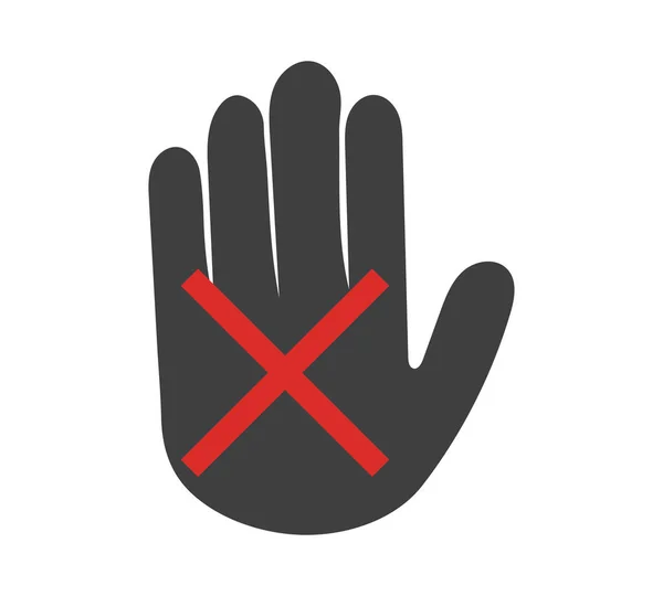 Nedotýkejte Ikony Ruky Zákaz Vycházení Znak Stop Plochého Designu Vektorová — Stockový vektor