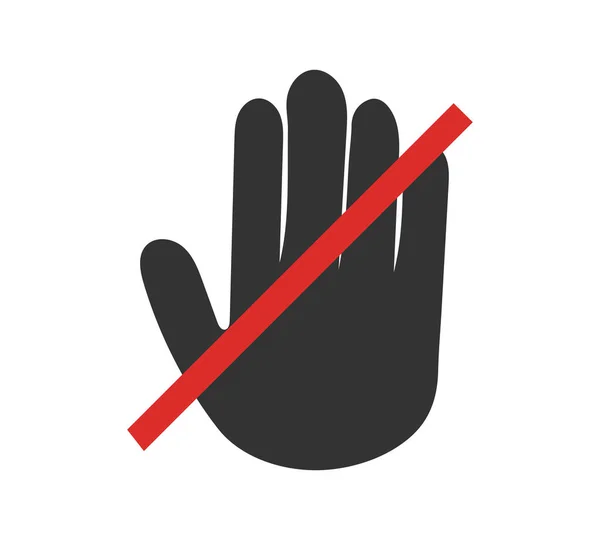 请勿触摸手像 禁止的标志 停止平面设计的标志 病媒图解 — 图库矢量图片