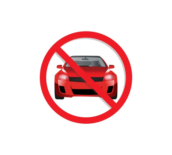 Κύκλος Απαγορευμένο Σημάδι Για Κανένα Αυτοκίνητο Δεν Υπάρχει Πινακίδα Στάθμευσης — Διανυσματικό Αρχείο