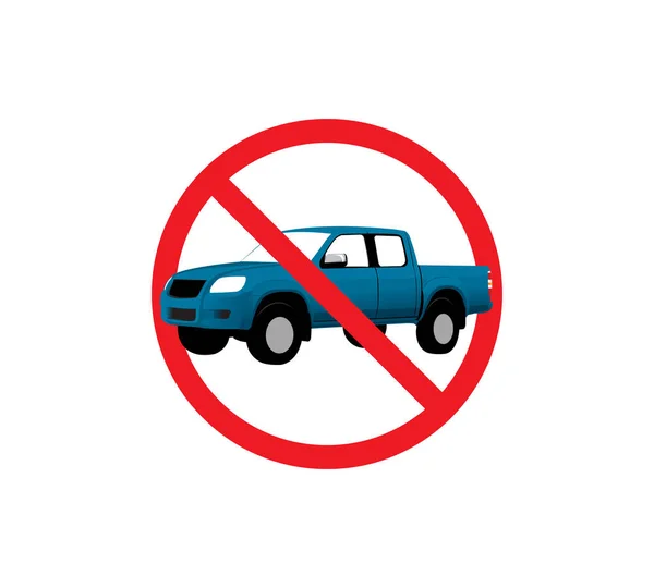 Cercle Interdit Signe Pour Aucune Voiture Pas Panneau Stationnement Illustration — Image vectorielle