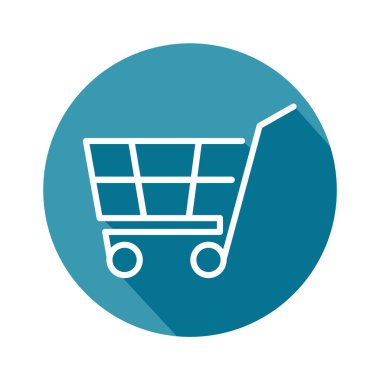Düz alışveriş arabası ikonu. Logo alımı. Satış sembolü - vektör illüstrasyonu