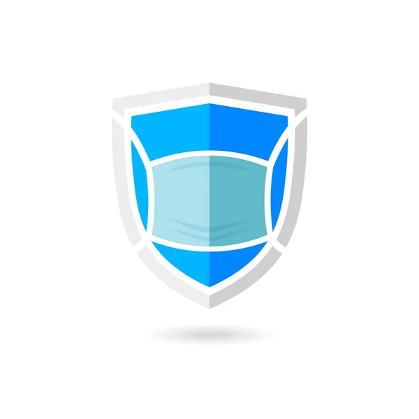Shield Mask Vector Logo Logo Suitable Preventive Virus Covid Bacteria — Stock Vector
