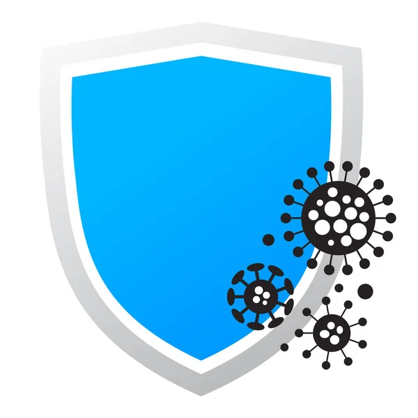 Beveiligingsschild Voor Virusbescherming Coronavirus 2019 Schildbescherming Gezondheidszorg Concept Veiligheidslogo Systeemvectorpictogram — Stockvector