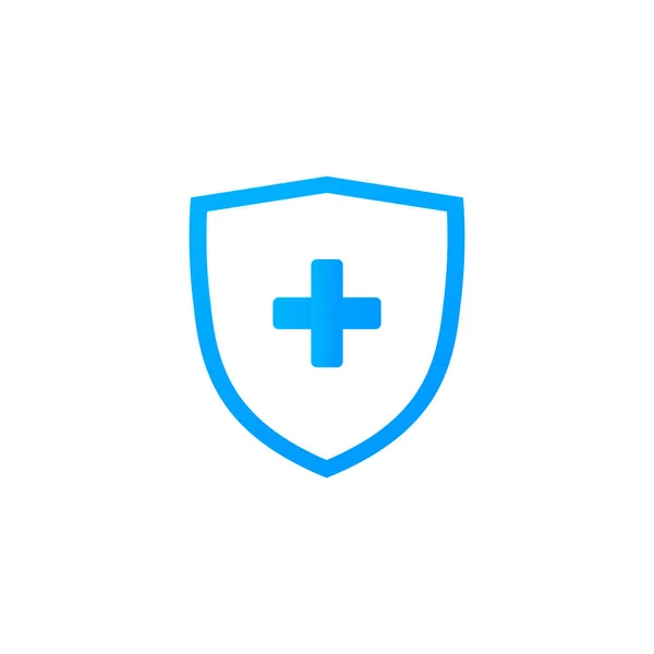 ウイルス保護のためのセキュリティシールド コロナウイルス 2019年 盾の保護 医療の概念 安全ロゴ システムベクトルアイコン — ストックベクタ