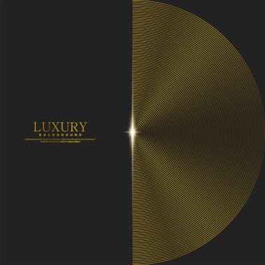 Eşmerkezli daire elemanı. Altın renkli lüks bir yüzük. Ses dalgası için soyut vektör illüstrasyonu, altın grafik, web siteleri için modern dekorasyon, posterler, afişler, şablon EPS10 vektörü