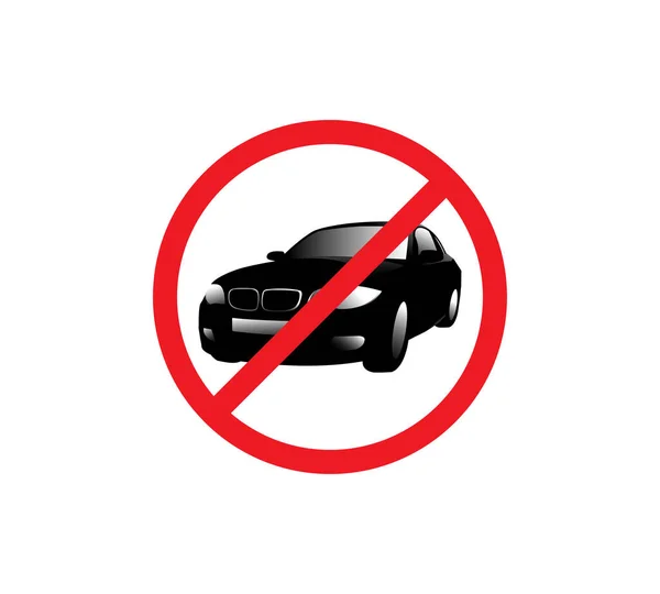 Kreis Verbotsschild Für Kein Auto Kein Parkverbotsschild Vektorillustration — Stockvektor