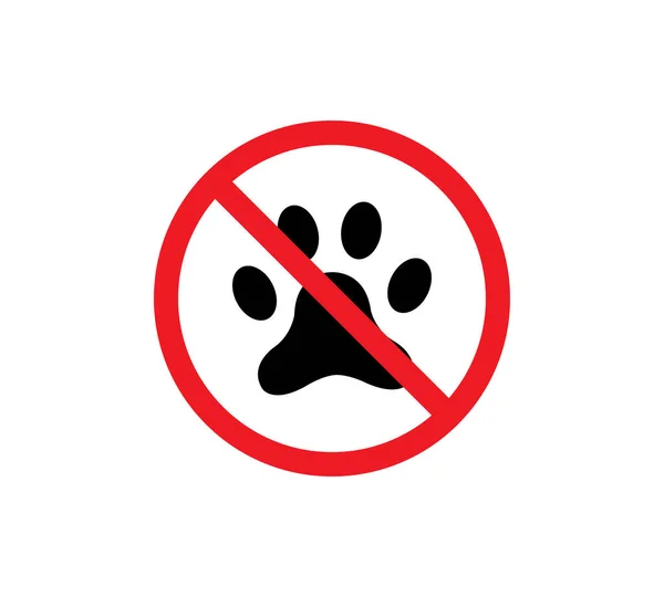 Köpek Yasağı Tabelası Evcil Hayvan Işaretine Izin Yok Vektör Illüstrasyonu — Stok Vektör