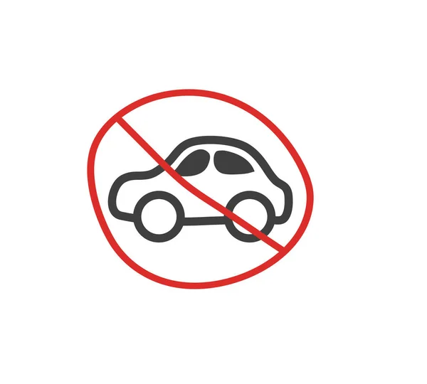 Cercle Interdit Signe Pour Aucune Voiture Pas Panneau Stationnement Illustration — Image vectorielle