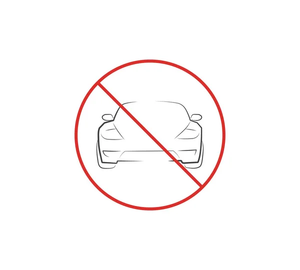 Cercle Interdit Signe Pour Aucune Voiture Pas Panneau Stationnement Illustration — Image vectorielle