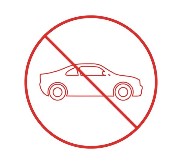 Cercle Interdit Signe Pour Aucune Voiture Pas Panneau Stationnement Illustration — Image vectorielle