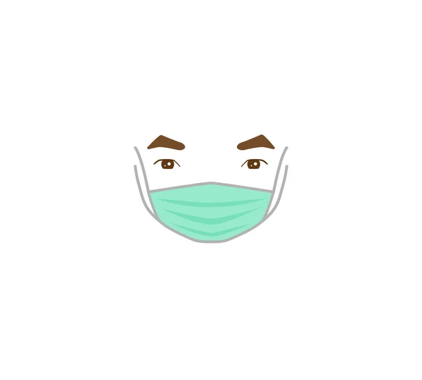 Koruyucu Tıbbi Maskeli Insanlar Virüsten Korunma Covid Pm2 Sis Vektör — Stok Vektör