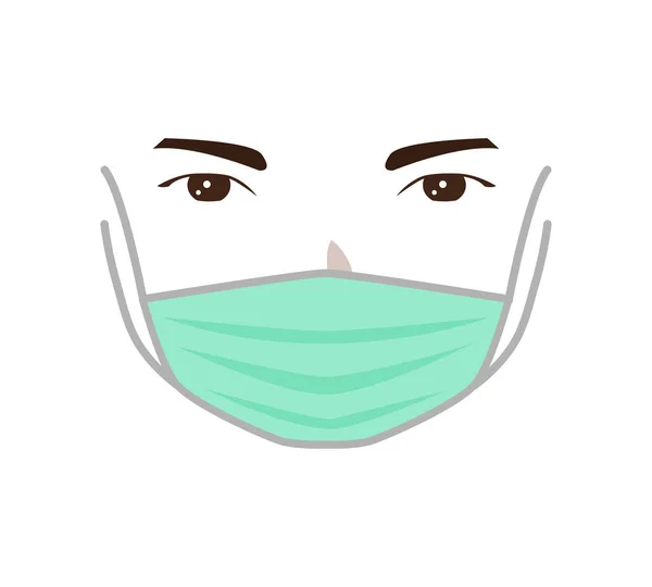 People Protective Medical Face Masks Protection Virus Covid Pm2 Smog — Stock Vector