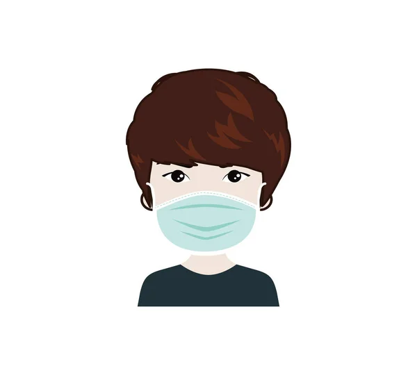 Люди Масках Прикриття Обличчя Захист Від Вірусу Covid Pm2 Smog — стоковий вектор