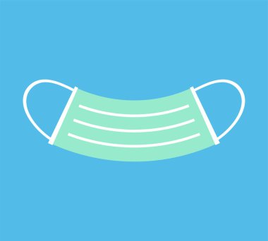 Tıbbi maskeler. Sağlık sembolü düz stil. Corona Virüs 2020. Tasarım web sitesi simgesi, logo, uygulama, UI. İllüzyon - Vektör. EPS10.