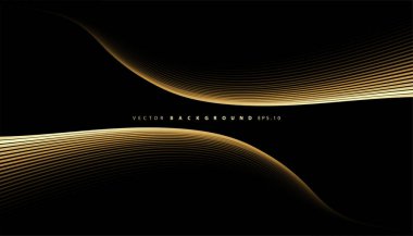 Birinci sınıf bir geçmiş. Soyut lüks model. Altın dalga çizgileri arka plan. Soyut altın eğri çizgi dokusu. vektör illüstrasyonu.