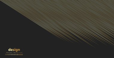 Tasarımınız için köşegen çizgileri olan soyut altın renkli bir arkaplan. Modern lüks konsept. Vektör illüstrasyonu