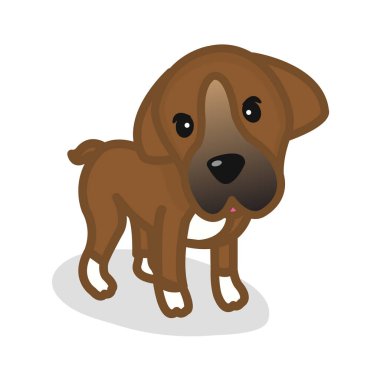 Köpek çizgi filmi, şirin. Vektör illüstrasyonu