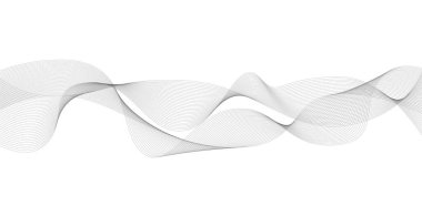 El çizgileri. Beyaz arka planda soyut dalgalı çizgiler izole edilmiş. Dalga çizgisi sanatı, kıvrımlı düz tasarım. Vektör illüstrasyonu EPS 10.