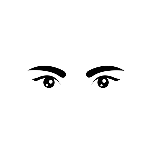 一组男女角色的卡通人物的眼睛 矢量说明 — 图库矢量图片