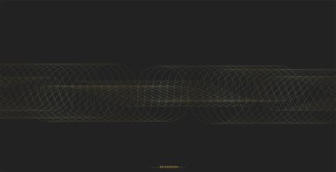 Altın çizgi dalga arkaplanı. Soyut lüks tarzında. Teknik şablon. Dalgalı kıvrımlı, düz çizgili. Vektör illüstrasyonu.