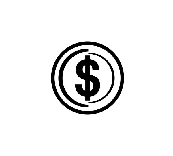 Ikona Mince Návrh Peněz Zlatý Symbol Dolaru Vektorová Ilustrace — Stockový vektor