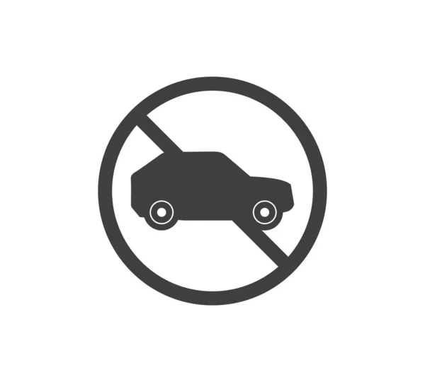 Cercle Interdit Signe Pour Aucune Voiture Pas Panneau Stationnement Illustration — Image vectorielle