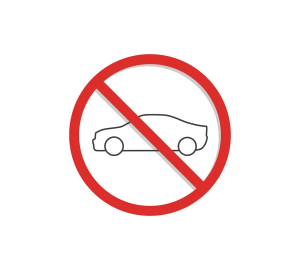 Κύκλος Απαγορευμένο Σημάδι Για Κανένα Αυτοκίνητο Δεν Υπάρχει Πινακίδα Στάθμευσης — Διανυσματικό Αρχείο