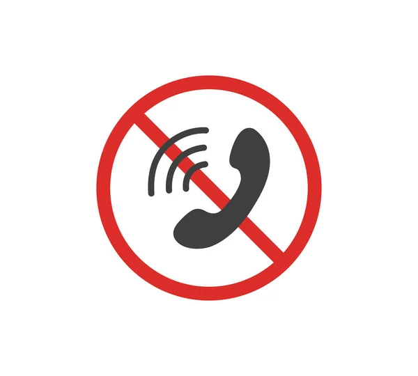 Call Forbidden Vector Sign Call Sign Handset Icon Phone Calls — Stockový vektor