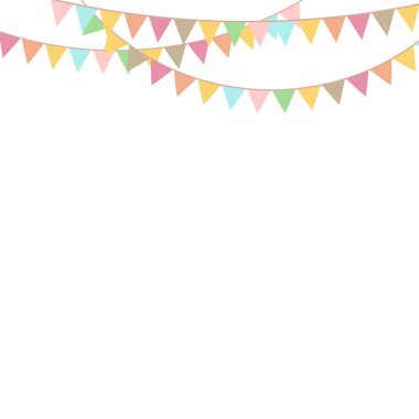 Renkli Bayraklı Parti Arkaplanı. Kutlama etkinliği, doğum günü, karnaval bayrağı.
