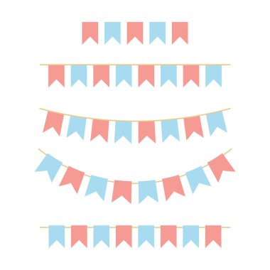 Party colorful flags. Celebration Event, Birthday, Carnival flag garlands.
