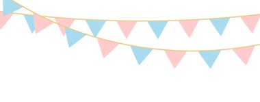 Renkli Bayraklı Parti Arkaplanı. Kutlama etkinliği, doğum günü, karnaval bayrağı.