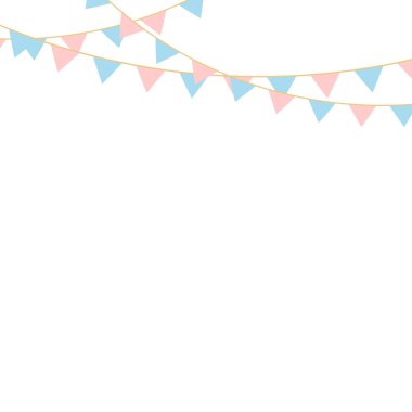 Renkli Bayraklı Parti Arkaplanı. Kutlama etkinliği, doğum günü, karnaval bayrağı.