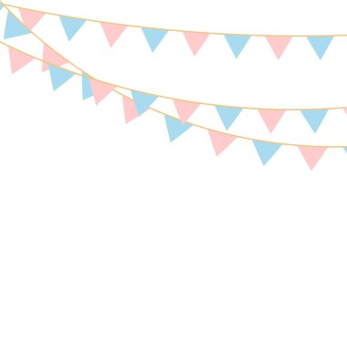 Renkli Bayraklı Parti Arkaplanı. Kutlama etkinliği, doğum günü, karnaval bayrağı.