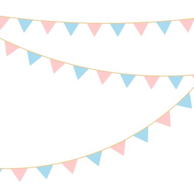 Renkli Bayraklı Parti Arkaplanı. Kutlama etkinliği, doğum günü, karnaval bayrağı.