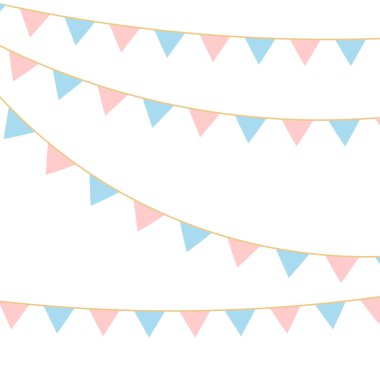 Renkli Bayraklı Parti Arkaplanı. Kutlama etkinliği, doğum günü, karnaval bayrağı.