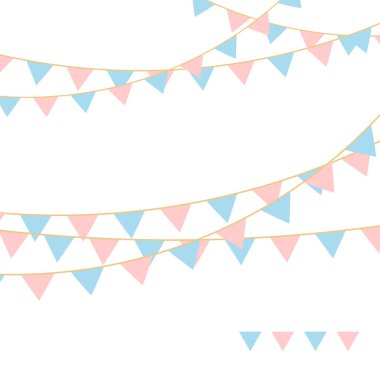 Renkli Bayraklı Parti Arkaplanı. Kutlama etkinliği, doğum günü, karnaval bayrağı.