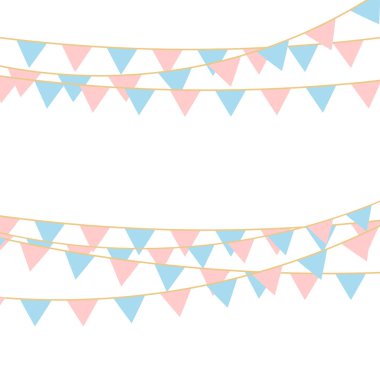 Renkli Bayraklı Parti Arkaplanı. Kutlama etkinliği, doğum günü, karnaval bayrağı.