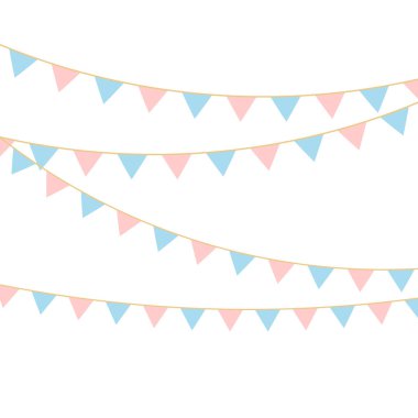 Renkli Bayraklı Parti Arkaplanı. Kutlama etkinliği, doğum günü, karnaval bayrağı.