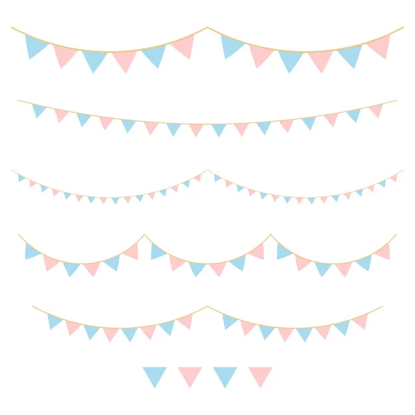Party Colorful Flags Celebration Event Birthday Carnival Flag Garlands — Image vectorielle