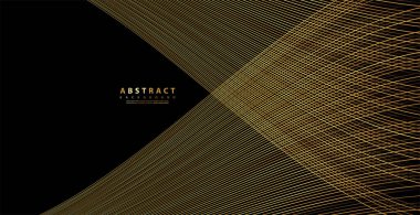 Soyut altın rengi lüks dalga arkaplanı. Tasarımınız için basit bir doku. Web siteleri, posterler, afişler, EPS10 vektörü için modern dekorasyon