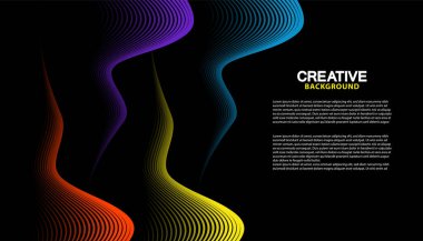 Soyut renkli dalga çizgisi vektör arkaplanı. Fikirleriniz için çizgi eğrisi modern tasarım, afişler, afişler, posterler. Eps10 vektör şablonu.