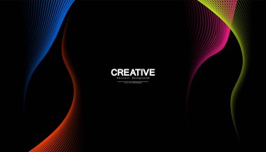 Soyut renkli dalga çizgisi vektör arkaplanı. Fikirleriniz için çizgi eğrisi modern tasarım, afişler, afişler, posterler. Eps10 vektör şablonu.