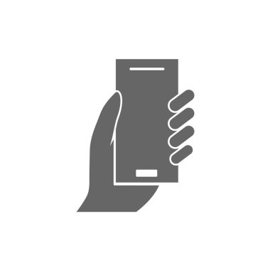 Akıllı telefonu elle tut. Cep telefonu dokunmatik ekranı